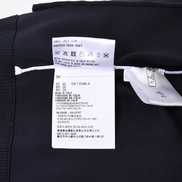 新品未使用品 MIU MIU ミュウミュウ ジップアップブルゾン MMF958 SOOO 16WY ニットロゴパッチ ネイビー 4b014004