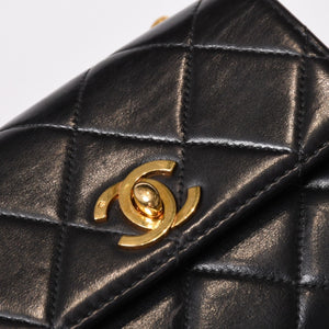 CHANEL Mini Mini Matelasse S Flap S Chain Shoulder Bag No. 3 Coco Mark Lambskin Gold Hardware Good Condition Used 4b014008