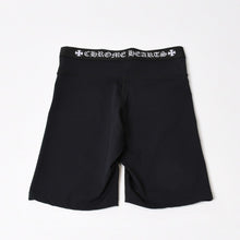 画像をギャラリービューアに読み込む, 極美品 CHROME HEARTS クロムハーツ LOGO LEGGINGS ロゴ レギンス サイズM バイカーショーツ ブラック 中古 4b014052