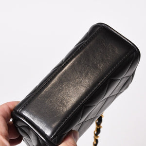 CHANEL Mini Mini Matelasse S Flap S Chain Shoulder Bag No. 3 Coco Mark Lambskin Gold Hardware Good Condition Used 4b014008