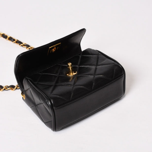 CHANEL Mini Mini Matelasse S Flap S Chain Shoulder Bag No. 3 Coco Mark Lambskin Gold Hardware Good Condition Used 4b014008