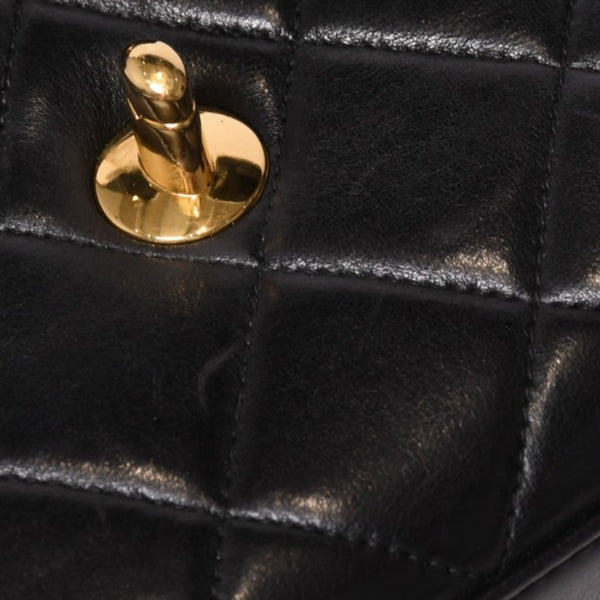 CHANEL Mini Mini Matelasse S Flap S Chain Shoulder Bag No. 3 Coco Mark Lambskin Gold Hardware Good Condition Used 4b014008
