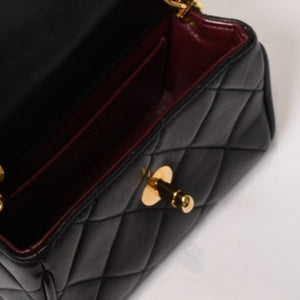 CHANEL Mini Mini Matelasse S Flap S Chain Shoulder Bag No. 3 Coco Mark Lambskin Gold Hardware Good Condition Used 4b014008