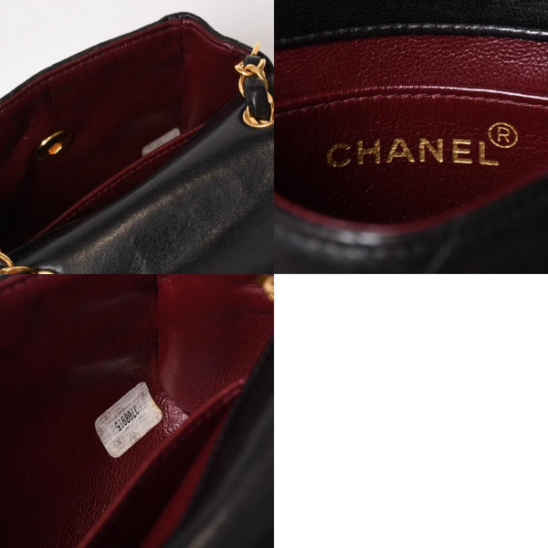 CHANEL Mini Mini Matelasse S Flap S Chain Shoulder Bag No. 3 Coco Mark Lambskin Gold Hardware Good Condition Used 4b014008