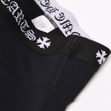 画像をギャラリービューアに読み込む, 極美品 CHROME HEARTS クロムハーツ LOGO LEGGINGS ロゴ レギンス サイズM バイカーショーツ ブラック 中古 4b014052