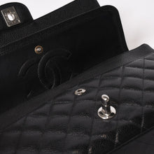 画像をギャラリービューアに読み込む, CHANEL シャネル マトラッセ25 Wフラップ Wチェーンショルダーバッグ 12番台 ココマーク キャビアスキン シルバー金具 美品 中古 4b014007