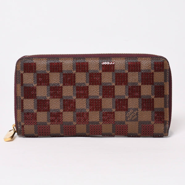 極美品 LOUIS VUITTON ルイヴィトン ジッピーウォレット 長財布 N63174 ダミエパイエット ゴールド金具 中古 4b013949