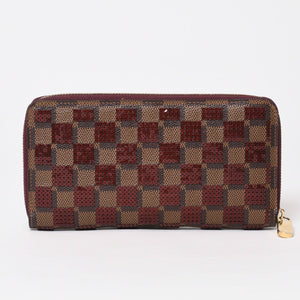 極美品 LOUIS VUITTON ルイヴィトン ジッピーウォレット 長財布 N63174 ダミエパイエット ゴールド金具 中古 4b013949