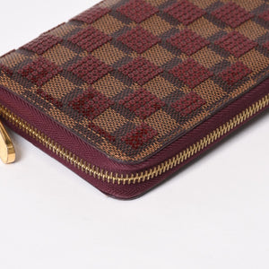 極美品 LOUIS VUITTON ルイヴィトン ジッピーウォレット 長財布 N63174 ダミエパイエット ゴールド金具 中古 4b013949