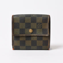 画像をギャラリービューアに読み込む, LOUIS VUITTON ルイヴィトン 二つ折り財布 コンパクトジップ N61654 ダミエキャンバス ゴールド金具 良品 中古 4b014059