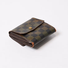 画像をギャラリービューアに読み込む, LOUIS VUITTON ルイヴィトン 二つ折り財布 コンパクトジップ N61654 ダミエキャンバス ゴールド金具 良品 中古 4b014059