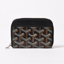 画像をギャラリービューアに読み込む, 極美品 GOYARD ゴヤール マティニョンPM カードケース コインケース ゴヤールディンキャンバス レザー ブラック シルバー金具 中古 4b014113