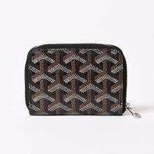 画像をギャラリービューアに読み込む, 極美品 GOYARD ゴヤール マティニョンPM カードケース コインケース ゴヤールディンキャンバス レザー ブラック シルバー金具 中古 4b014113