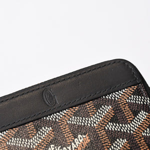 極美品 GOYARD ゴヤール マティニョンPM カードケース コインケース ゴヤールディンキャンバス レザー ブラック シルバー金具 中古 4b014113
