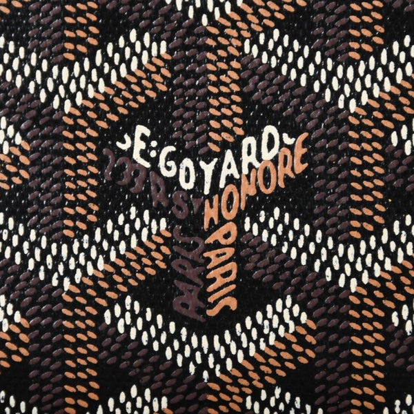 極美品 GOYARD ゴヤール マティニョンPM カードケース コインケース ゴヤールディンキャンバス レザー ブラック シルバー金具 中古 4b014113