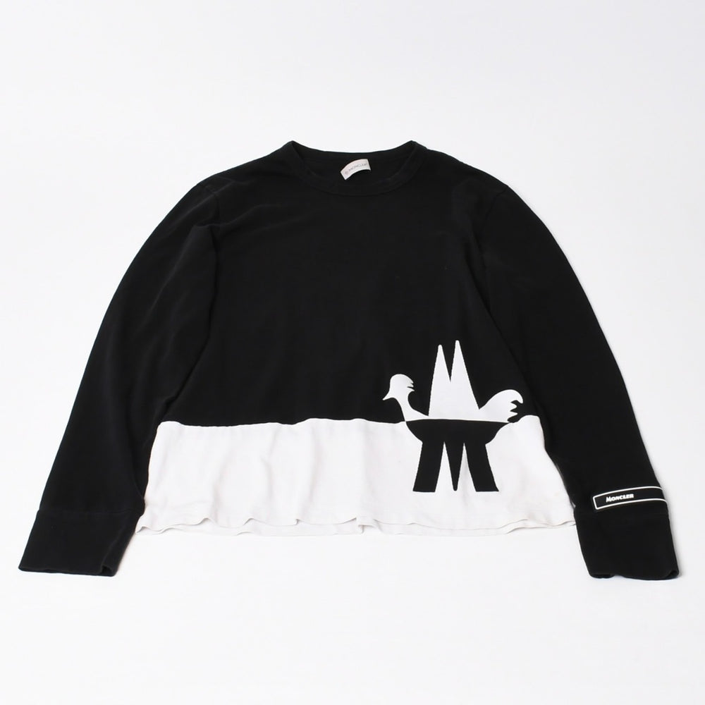 MONCLER モンクレール ロング Tシャツ メンズ ブランドロゴ コットン サイズ SF10918D70020 8390T 美品 中古 4b014061