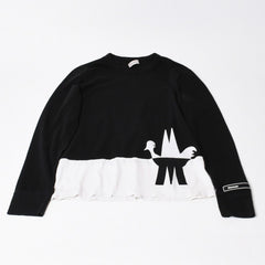 MONCLER Long T-shirt Men's Brand Logo Cotton Size SF10918D70020 8390T Good Condition Used 4b014061