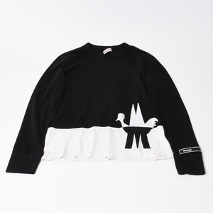 MONCLER Long T-shirt Men's Brand Logo Cotton Size SF10918D70020 8390T Good Condition Used 4b014061
