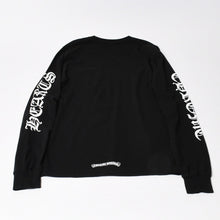 画像をギャラリービューアに読み込む, 極美品 CHROME HEARTS クロムハーツ 長袖Tシャツ サイズM オールドイングリッシュ ネックロゴ ブラック 中古 4b014015