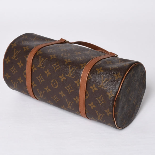 LOUIS VUITTON ルイヴィトン パピヨン30 ハンドバッグ M51365 モノグラム PVC レザー ブラウン ゴールド金具 美品 中古 4b014064