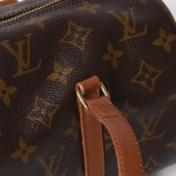 LOUIS VUITTON ルイヴィトン パピヨン30 ハンドバッグ M51365 モノグラム PVC レザー ブラウン ゴールド金具 美品 中古 4b014064