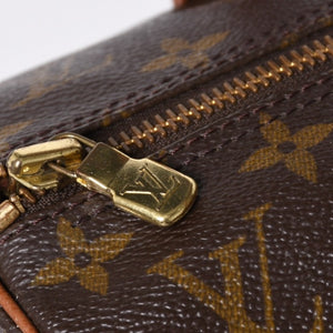 LOUIS VUITTON ルイヴィトン パピヨン30 ハンドバッグ M51365 モノグラム PVC レザー ブラウン ゴールド金具 美品 中古 4b014064