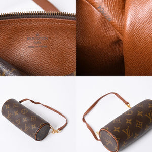 LOUIS VUITTON ルイヴィトン パピヨン30 ハンドバッグ M51365 モノグラム PVC レザー ブラウン ゴールド金具 美品 中古 4b014064