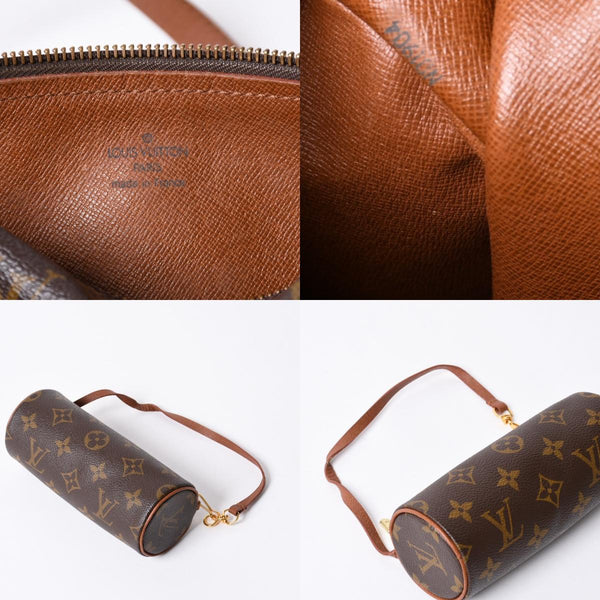 LOUIS VUITTON ルイヴィトン パピヨン30 ハンドバッグ M51365 モノグラム PVC レザー ブラウン ゴールド金具 美品 中古 4b014064
