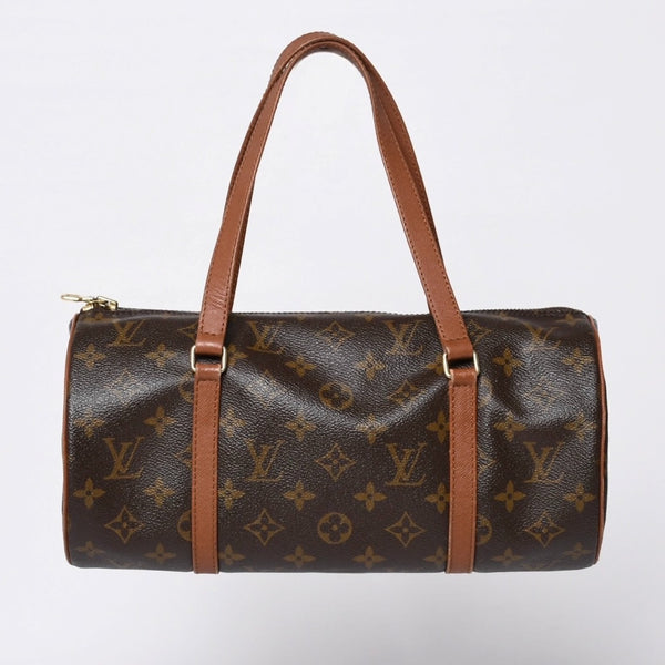 LOUIS VUITTON ルイヴィトン パピヨン30 ハンドバッグ M51365 モノグラム PVC レザー ブラウン ゴールド金具 美品 中古 4b014064