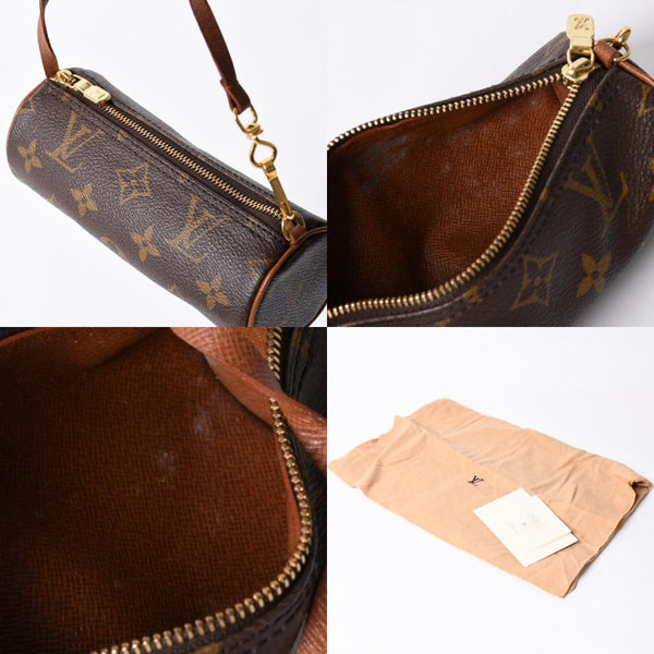 LOUIS VUITTON ルイヴィトン パピヨン30 ハンドバッグ M51365 モノグラム PVC レザー ブラウン ゴールド金具 美品 中古 4b014064