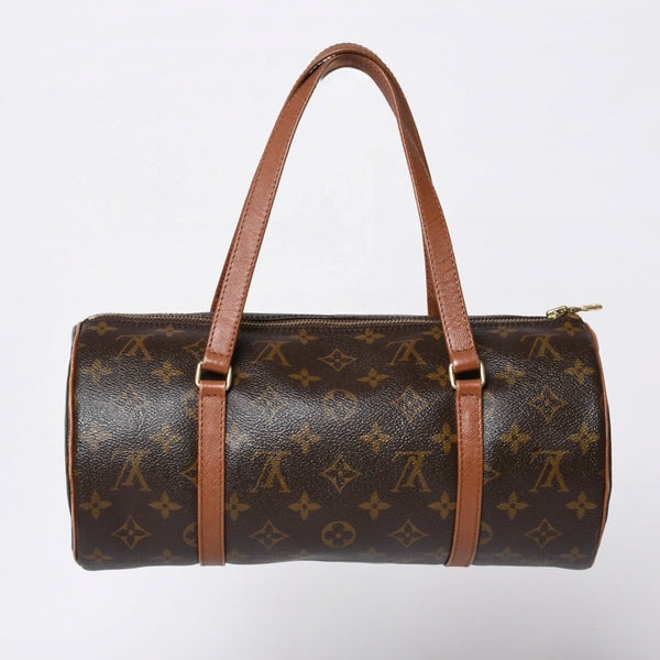 LOUIS VUITTON ルイヴィトン パピヨン30 ハンドバッグ M51365 モノグラム PVC レザー ブラウン ゴールド金具 美品 中古 4b014064