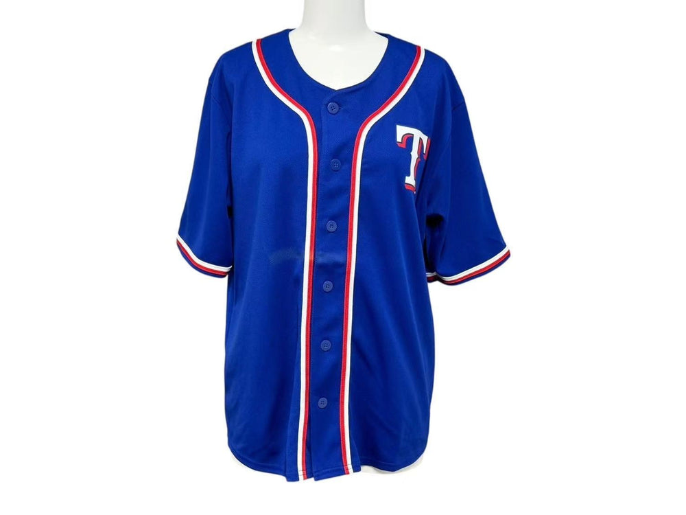 Very good condition MLBRangers MLB Texas Rangers Baseball Shirt Uniform Blue White Red Blue XL Used 4b001410
