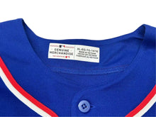 画像をギャラリービューアに読み込む, 極美品 MLBRangers エムエルビー テキサスレンジャース ベースボールシャツ ユニフォーム ブルー ホワイト レッド ブルー XL 中古 4b001410