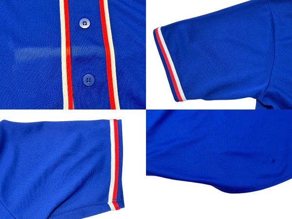 極美品 MLBRangers エムエルビー テキサスレンジャース ベースボールシャツ ユニフォーム ブルー ホワイト レッド ブルー XL 中古 4b001410
