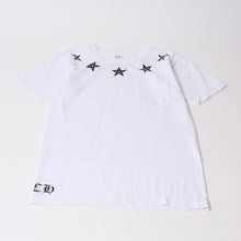 画像をギャラリービューアに読み込む, CHROME HEARTS クロムハーツ 半袖Tシャツ オールド T BAR スター プリント サイズ S ホワイト コットン 美品 中古 4b014101