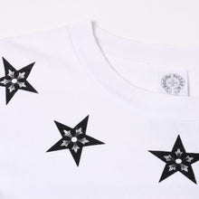 画像をギャラリービューアに読み込む, CHROME HEARTS クロムハーツ 半袖Tシャツ オールド T BAR スター プリント サイズ S ホワイト コットン 美品 中古 4b014101