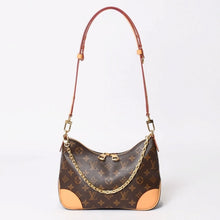 画像をギャラリービューアに読み込む, 新品未使用 LOUIS VUITTON ルイヴィトン ブローニュMM ショルダーバッグ M45831 PVC ヌメ革 ブラウン ゴールド金具 中古 4b014134