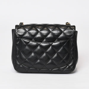 CHANEL シャネル ミニマトラッセ16 Sフラップ Sチェーンショルダーバッグ 25番台 ココマーク ラムスキン ブラック 美品 中古 4b014139