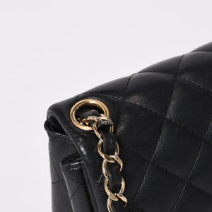 CHANEL シャネル ミニマトラッセ16 Sフラップ Sチェーンショルダーバッグ 25番台 ココマーク ラムスキン ブラック 美品 中古 4b014139