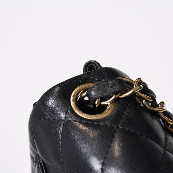 CHANEL シャネル ミニマトラッセ16 Sフラップ Sチェーンショルダーバッグ 25番台 ココマーク ラムスキン ブラック 美品 中古 4b014139