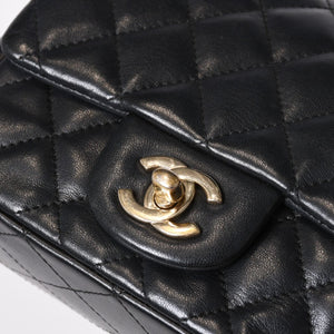 CHANEL シャネル ミニマトラッセ16 Sフラップ Sチェーンショルダーバッグ 25番台 ココマーク ラムスキン ブラック 美品 中古 4b014139
