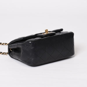 CHANEL シャネル ミニマトラッセ16 Sフラップ Sチェーンショルダーバッグ 25番台 ココマーク ラムスキン ブラック 美品 中古 4b014139