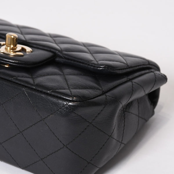 CHANEL シャネル ミニマトラッセ16 Sフラップ Sチェーンショルダーバッグ 25番台 ココマーク ラムスキン ブラック 美品 中古 4b014139