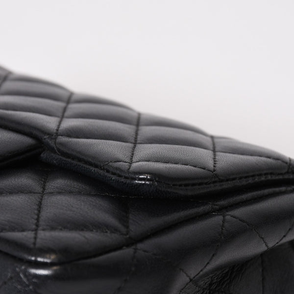 CHANEL シャネル ミニマトラッセ16 Sフラップ Sチェーンショルダーバッグ 25番台 ココマーク ラムスキン ブラック 美品 中古 4b014139