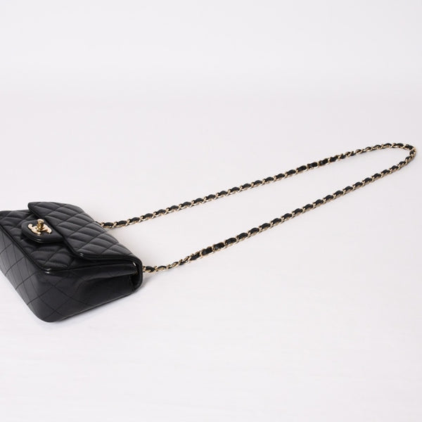 CHANEL シャネル ミニマトラッセ16 Sフラップ Sチェーンショルダーバッグ 25番台 ココマーク ラムスキン ブラック 美品 中古 4b014139