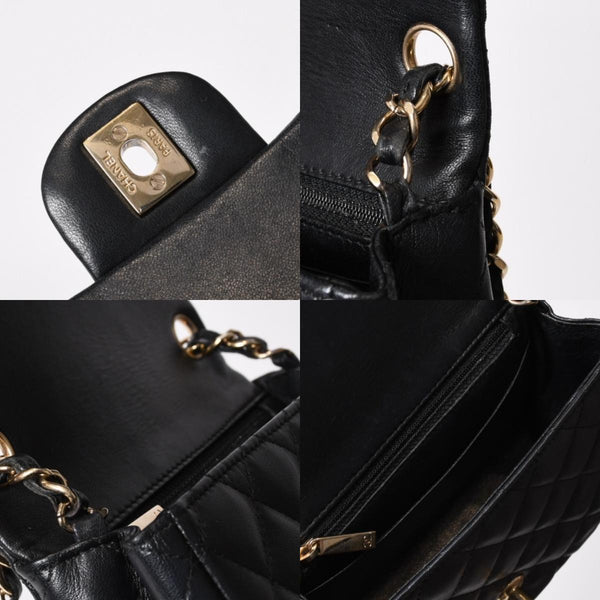 CHANEL シャネル ミニマトラッセ16 Sフラップ Sチェーンショルダーバッグ 25番台 ココマーク ラムスキン ブラック 美品 中古 4b014139