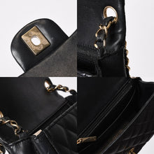 画像をギャラリービューアに読み込む, CHANEL シャネル ミニマトラッセ16 Sフラップ Sチェーンショルダーバッグ 25番台 ココマーク ラムスキン ブラック 美品 中古 4b014139