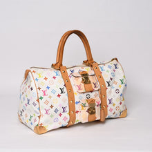 画像をギャラリービューアに読み込む, LOUIS VUITTON ルイヴィトン キーポル45 ボストンバッグ M92641 モノグラム マルチカラー ホワイト 村上隆 良品 中古 4b014128