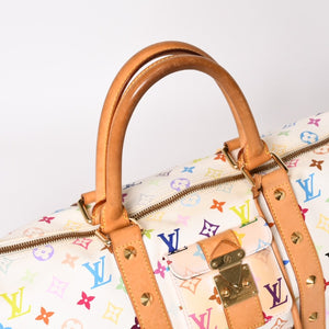 LOUIS VUITTON ルイヴィトン キーポル45 ボストンバッグ M92641 モノグラム マルチカラー ホワイト 村上隆 良品 中古 4b014128
