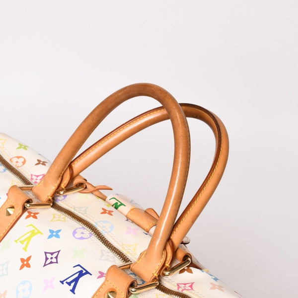 LOUIS VUITTON ルイヴィトン キーポル45 ボストンバッグ M92641 モノグラム マルチカラー ホワイト 村上隆 良品 中古 4b014128